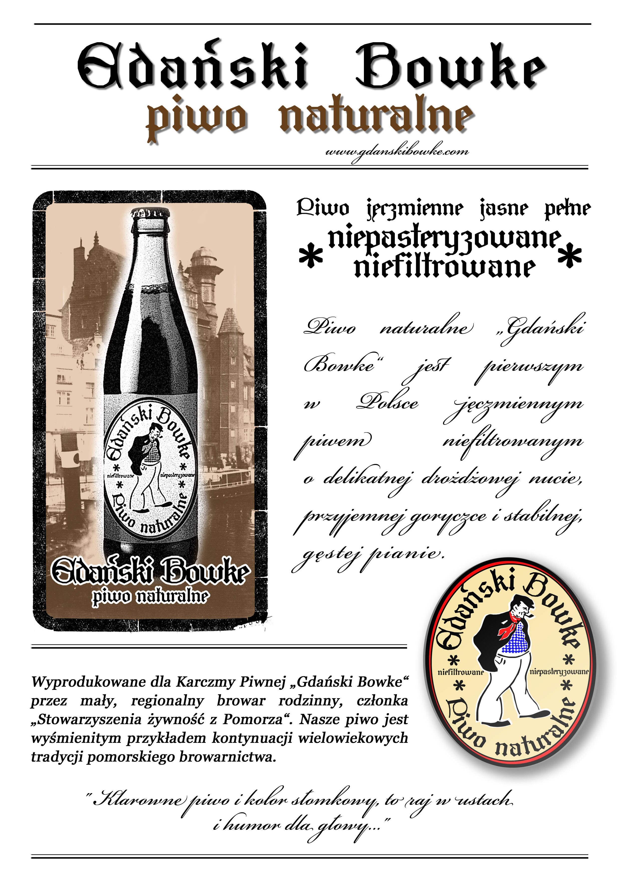 Bier Danziger Bowke - Werbeplakat